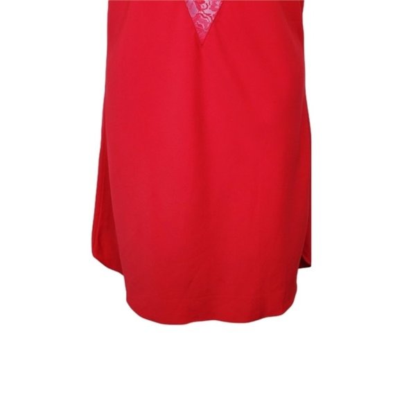 Victoria's Secret Vintage Gold Label Red Sheer Lace Bodice Night Slip Size L - Picture 3 of 7